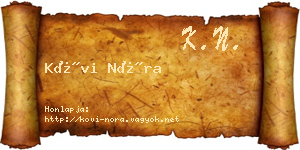 Kövi Nóra névjegykártya