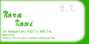 nora kovi business card